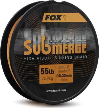FIR TEXTIL FOX SUBMERGE ORANGE SINKING BRAID – 300 M, 0.30 MM, 55 LB