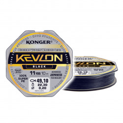 FIR TEXTIL KONGER RIGGING LINE KEVLON X4 0.10MM 9.8KG 10M BLACK