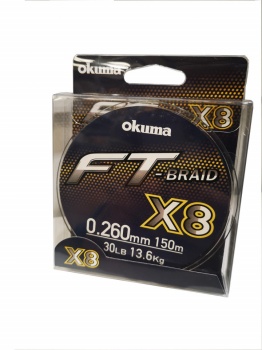 FIR TEXTIL OKUMA FT BRAID X8 GREEN 0.52MM/100LBS 48,7KG/150M