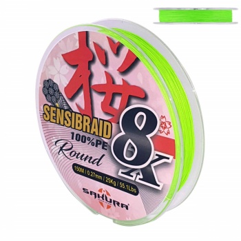 FIR TEXTIL SAKURA SENSIBRAID 8X 0.06MM 150M CHARTREUSE - Img 2