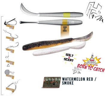 GRUB HERAKLES LEFTAIL WORM 4.8 12cm Watermelon Red Smoke