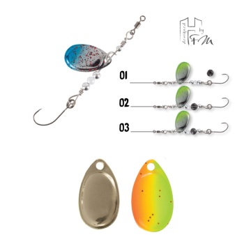 LINGURITA ROTATIVA HERAKLES CLEVER SPIN 1.5gr Culoare 38 Chartreuse Orange/Gold