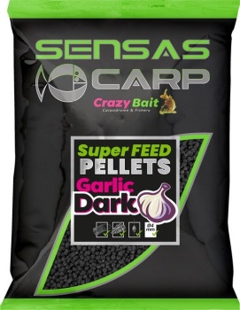PELETE SENSAS SUPER FEED PELLETS GARLIC DARK 4MM 650G