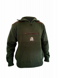 PULOVER TROYER VERDE CU BRODERIE XL