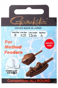 RIG GAMAKATSU METHOD HAIR AD PCHR NR.12 / 0.25MM / 12CM / 6BUC / PL