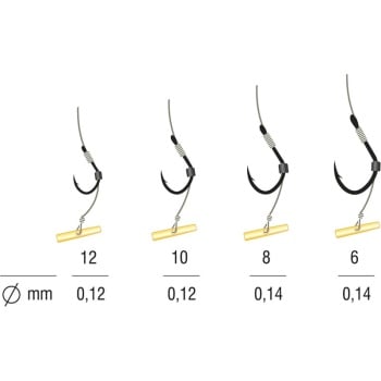 RIG METHOD FEEDER PE FAST STOP KAMATSU ISEAMA FIR TEXTIL 5BUC 10CM, NR.10, 0.12MM - Img 2