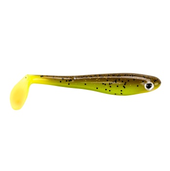 SHAD BERKLEY POWERBAIT HOLLOW BELLY BROWN CHARTREUSE 10CM 4BUC/PLIC