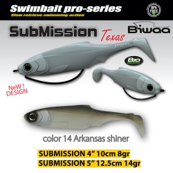 SHAD BIWAA SUBMISSION 4 10CM 14 ARKANSAS SHINER 4BUC/PLIC