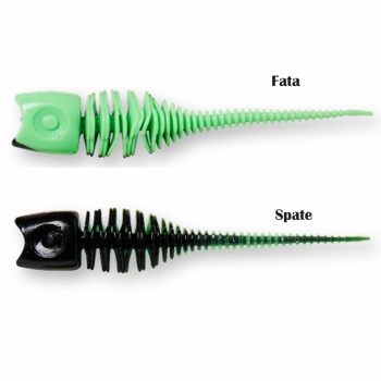 SHAD EFFZETT GARLIC TROUT 6CM UV GREEN BLACK 10BUC/PAC