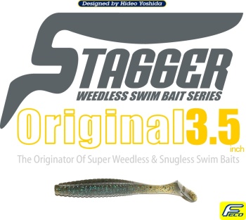 SHAD HIDE UP STAGGER ORIGINAL 3.5 9CM 141 NATURAL GREEN BLUE 8BUC/PLIC - Img 2