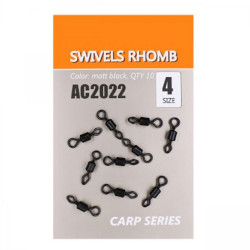 VARTEJ ORANGE NO.4 SWIVELS ROMB NEGRU MAT 10BUC