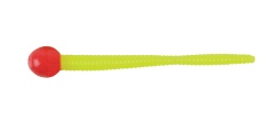 WORM BERKLEY POWERBAIT FLOATING MICE TAILS FLUO RED / CHARTREUSE