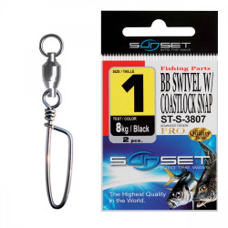 AGRAFA VARTEJ RULMENT SUNSET ST-S-3807 NO.1 BB SWIVEL COASTLOCK SNAP