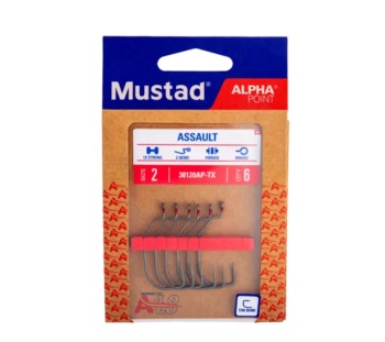 CARLIG OFFSET MUSTAD ASSAULT WIDE GAP OCHI TITAN 6BUC/PL NR. 1/0 - Img 3