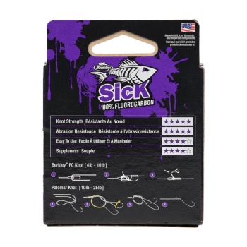 FIR BERKLEY SICK FLUOROCARBON LEADER 50M/54YD, 0,25MM, 4,9KG/10,8LB CLEAR - Img 4