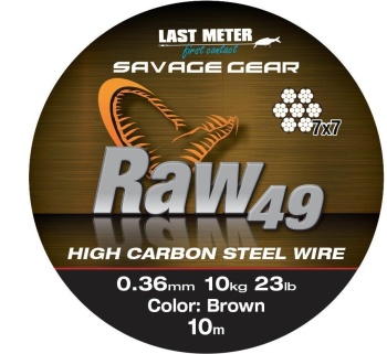 FIR METALIC STRUNA SAVAGE GEAR 7X7 RAW49 0.36MM/11KG/10M UNCOATED