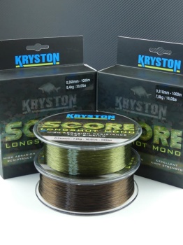 FIR MONOFILAMENT KRYSTON SCORE LONGSHOT 0.35MM 20LB 9.4KG OLIVE 1000M - Img 2