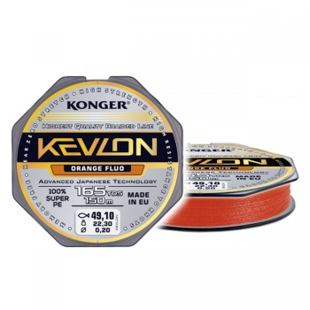 FIR TEXTIL KONGER KEVLON X4 0.12MM 10.1KG 150M ORANGE FLUO