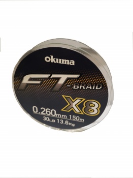 FIR TEXTIL OKUMA FT BRAID X8 GREEN 0.26MM/30LBS 13,6KG/150M - Img 2