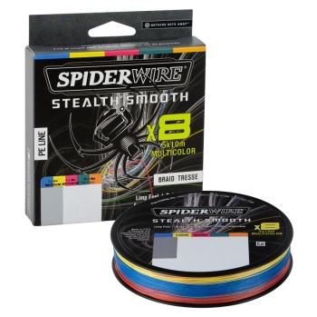 FIR TEXTIL SPIDERWIRE STEALTH SMOOTH8 X8 PE BRAID 2000M 2180YD 0.19MM 18KG 39LB MULITI - Img 2