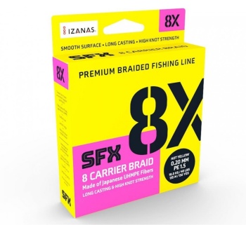 FIR TEXTIL SUFIX SFX 8X BRAID 150YDS 0.165MM / 10KG / 22LB / HOT YELLOW