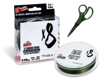 FIR TEXTIL SUFIX X8 135M 0.104MM 5.0KG 11LB STEALTH GREEN + FORFECUTA