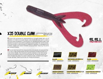 GRUB HERAKLES X35 DOUBLE CLAW 3.5 8.9cm PLUM
