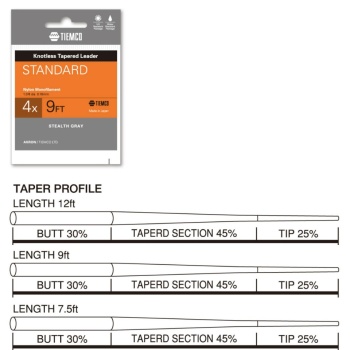 INAINTAS FLY TIEMCO STANDARD TAPERED LEADER 12FT 0X - Img 2