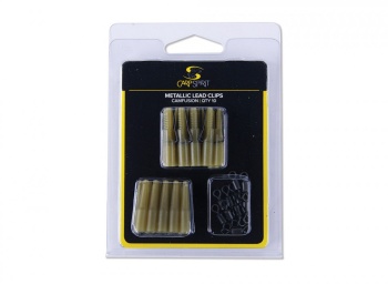 KIT MONTURA PLUMB PIERDUT CARP SPIRIT METALLIC LEAD CLIPS PACK WEED GREEN X 10