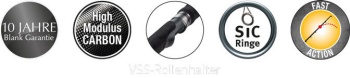 LANSETA SPORTEX BLACK PEARL GT-3 CAST 2.40M 40G 2BUC - Img 3