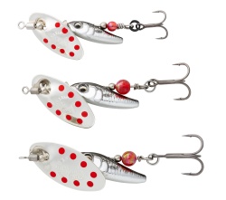 LINGURITA ROTATIVA SAVAGE GEAR SPINNER STICKLEBAIT NR.2 7.3G SINKING SILVER RED YELLOW