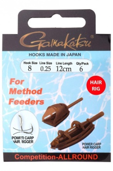 RIG GAMAKATSU METHOD HAIR PCHR NR.12 / 0.22MM / 12CM / 6BUC / PL
