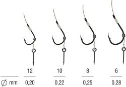 RIG METHOD FEEDER CU SPIN KAMATSU CHINU MONOFILAMENT 5BUC 10CM, NR.10, 0.22MM
