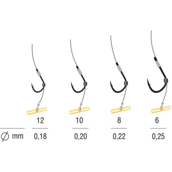 RIG METHOD FEEDER PE FAST STOP KAMATSU KANTOUSURE MONOFILAMENT 5BUC 10CM, NR.10, 0.20MM - Img 2