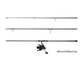 SET LANSETA CRAP DELPHIN CORSA BLACK 360CM 3.25LBS 2 TR + MULINETA DELPHIN CORZAR 8T - Img 3