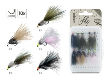 SET MUSTE ARTIFICIALE DELPHIN FLY / 10BUC WILD TROUT