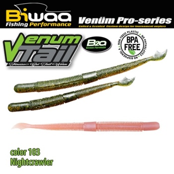 SHAD VENUM TAIL 4 10CM 103 NIGHTCRAWLER 10BUC/PLIC