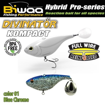 SPINNERTAIL BIWAA DIVINATOR KOMPACT 70 7CM 30GR 01 BLUE CHROME