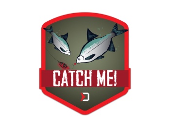 STICKER DELPHIN CATCHME FEEDER / 9X8CM