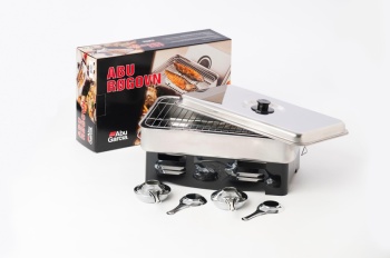 AFUMATOARE PORTABILA ABU GARCIA STAINLESS STEEL SMOKER WITH 2 BURNERS