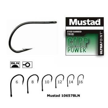 CARLIG MUSTAD CARP POWER NPBLN PENTRU CRAP NR 10 10657NPBLN.10 - 10BUC/PL