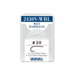 CARLIGE MUSCA VARIVAS FLY 2430V-WBL WET V-CUT 1X 2X HEAVY NR 6 BARBLESS