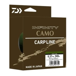 FIR MONOFILAMENT DAIWA INFINITY SINKING CAMO CARP LINE, GREEN CAMO 0.30MM 6.9KG 500M