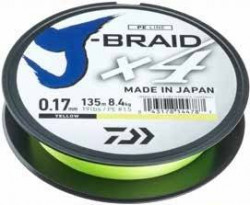 FIR TEXTIL DAIWA J-BRAID X4 013MM/5,9KG/135M GALBEN