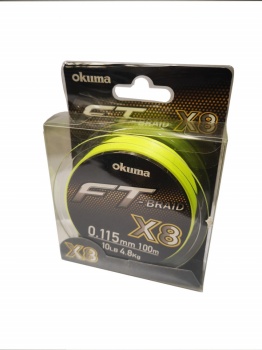 FIR TEXTIL OKUMA FT BRAID X8 YELLOW 0.235MM/25LB 11,4KG/100M