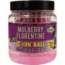 POP UP DYNAMITE BAITS MULBERRY FLORENTINE FLURO CORKBALL POP-UPS 15MM