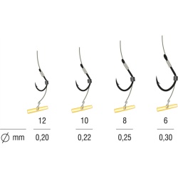 RIG METHOD FEEDER PE FAST STOP KAMATSU ISEAMA MONOFILAMENT 5BUC 10CM, NR.10, 0.22MM