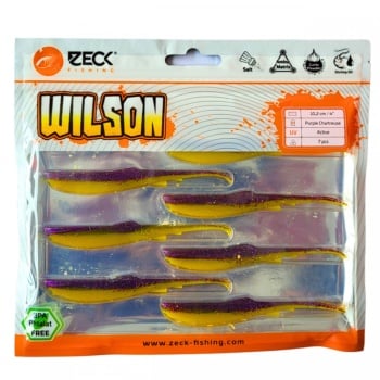 SHAD ZECK WILSON 10.2CM PURPLE CHARTREUSE 7BUC - Img 2