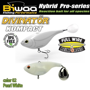 SPINNERTAIL BIWAA DIVINATOR KOMPACT 70 7CM 30GR 02 PEARL WHITE