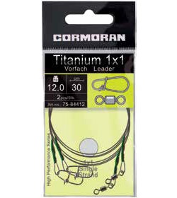 STRUNA CORMORAN TITANIUM CU VARTEJ SI AGRAFA 20CM/8KG 2BUC/PLIC